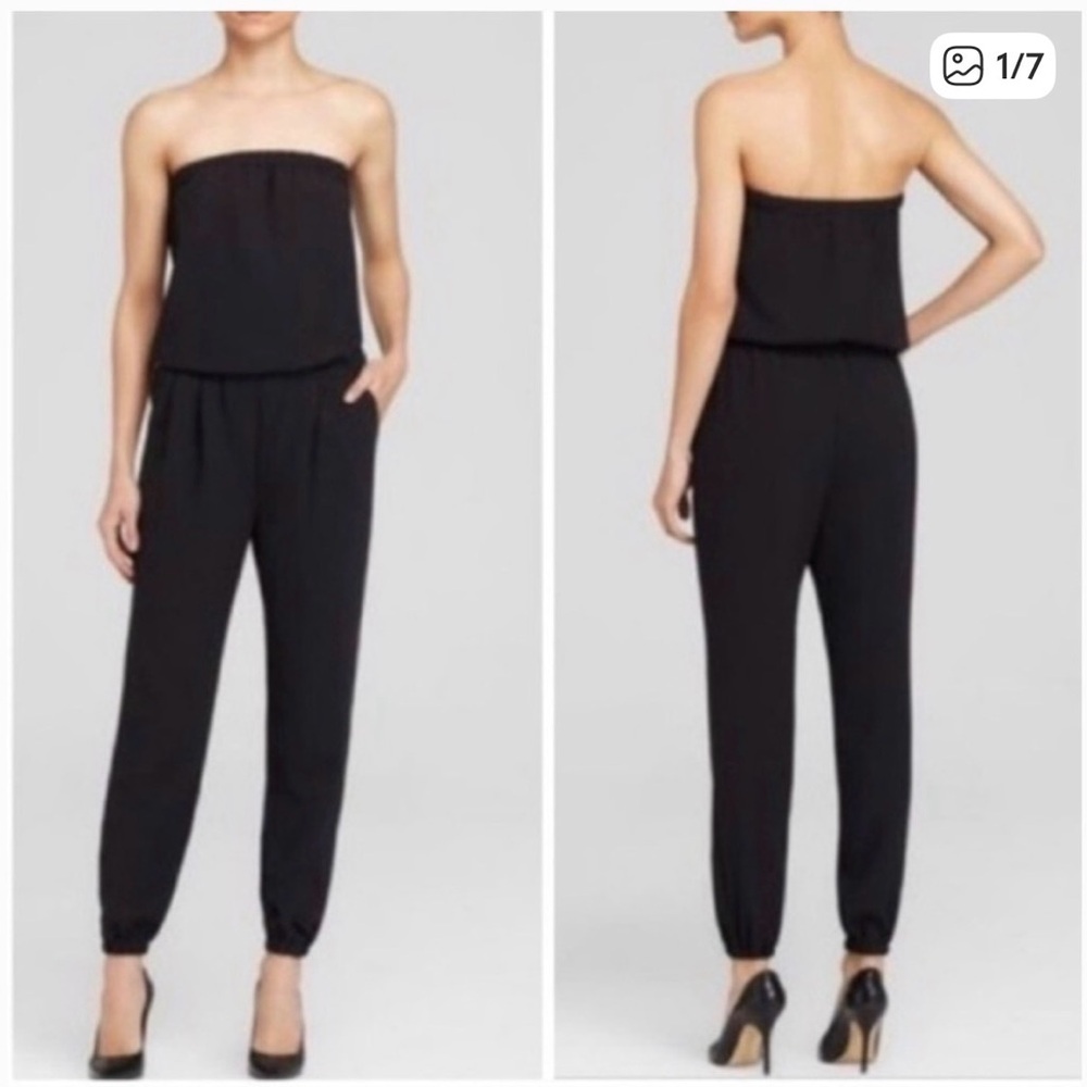 Joie Elegant Black Strapless Jumpsuit size S